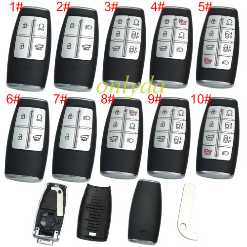 For Hyundai  remote key shell with  badge ， pls choose button