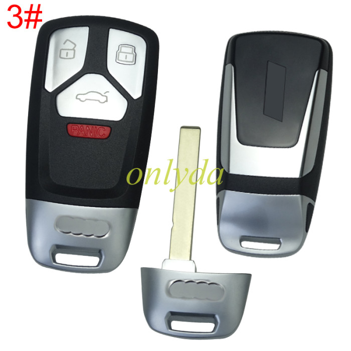 For Audi  remote key blank with badge ,  the back can with badge S/ S5/ S6/S8/ RS/ SQ5, pls choose button