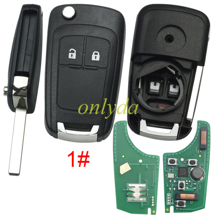 For Opel  Keyless remote key with 315mhz/ 434mhz Switchable frequency with 7952chip please choose the button type