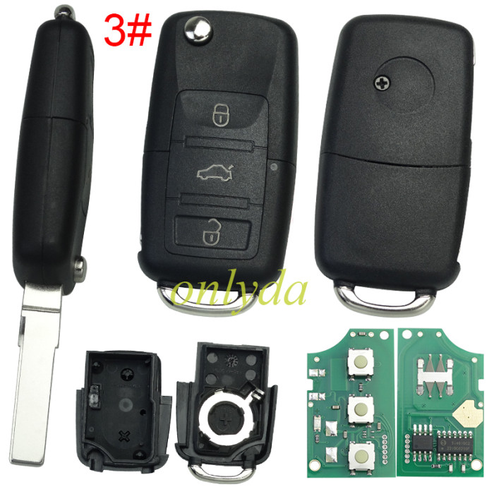 For VW remote key 434mhz with ID48 chip FCC ID: 7M3959753F,pls choose button