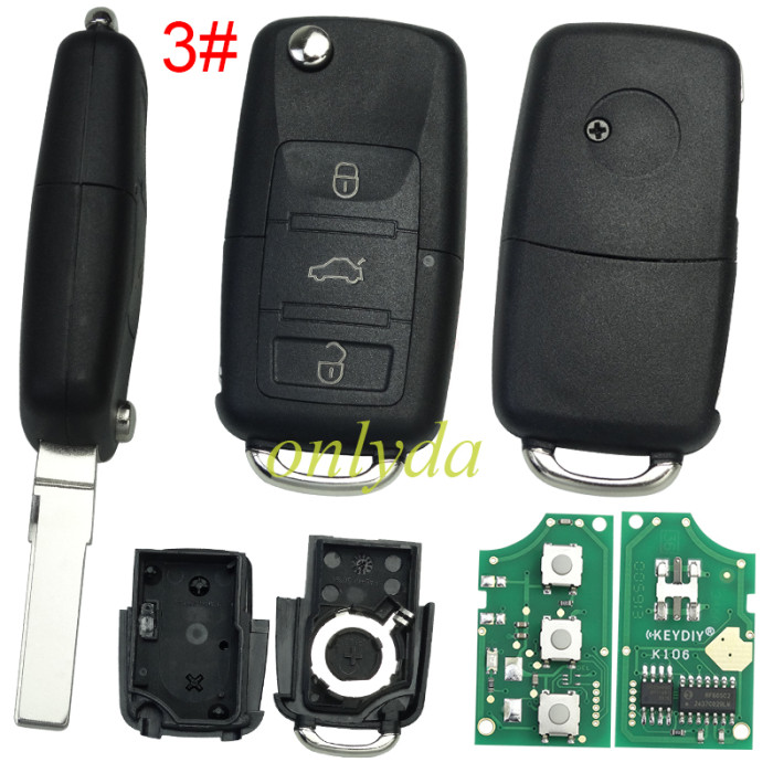 For VW 3 Button remote control FCC ID:1J0 959 753 B 434mhz with ID48 chip , pls choose button