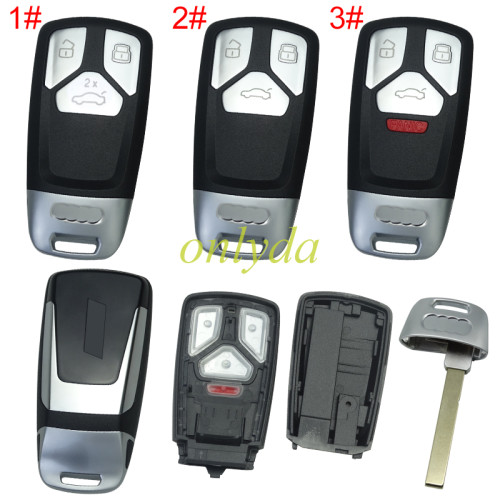 For Audi  remote key blank with badge ,  the back can with badge S/ S5/ S6/S8/ RS/ SQ5, pls choose button