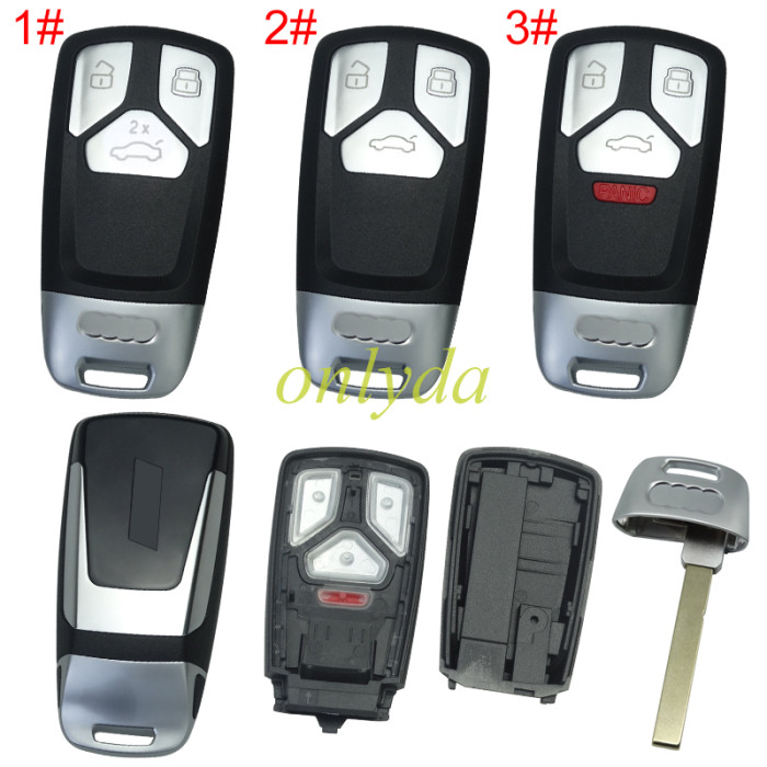 For Audi  remote key blank with badge ,  the back can with badge S/ S5/ S6/S8/ RS/ SQ5, pls choose button