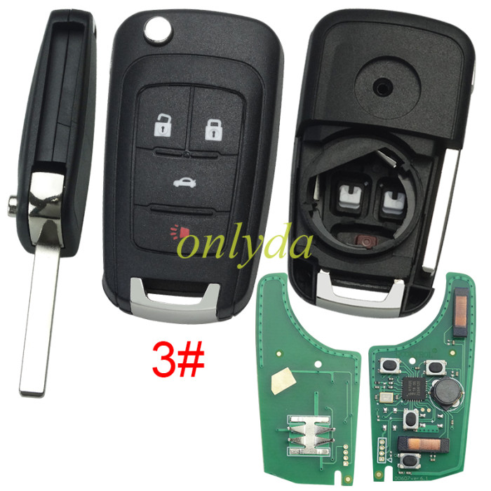For Opel  Keyless remote key with 315mhz/ 434mhz Switchable frequency with 7952chip please choose the button type