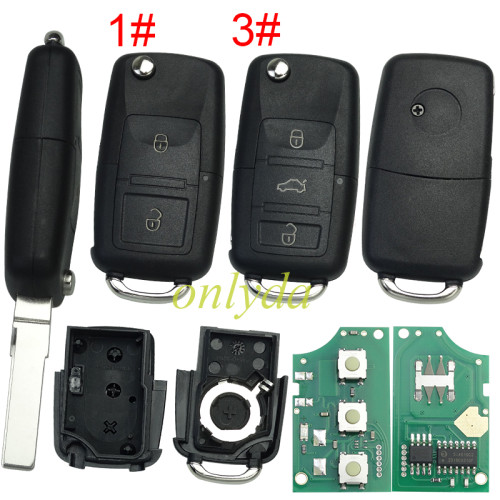 For VW remote key 434mhz with ID48 chip FCC ID: 7M3959753F,pls choose button