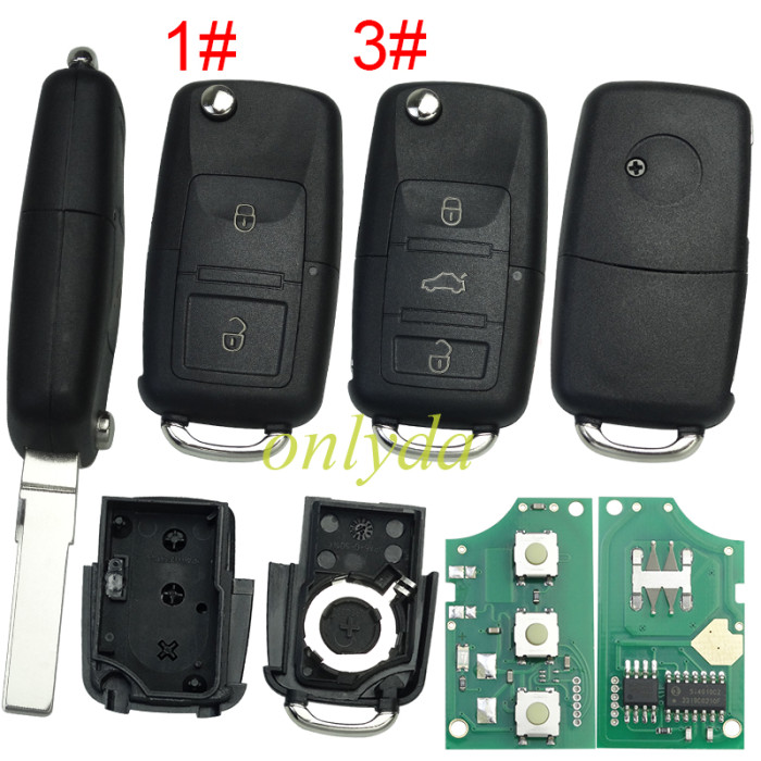 For VW remote key 434mhz with ID48 chip FCC ID: 7M3959753F,pls choose button