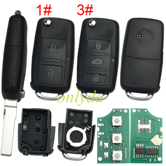 For VW remote key 434mhz with ID48 chip FCC ID: 7M3959753F,pls choose button