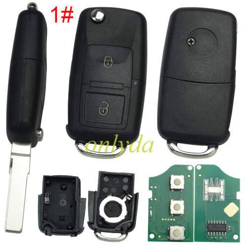 VW remote control 434mhz with ID48 chip,  FCC ID:1J0 959 753 A  , pls choose button