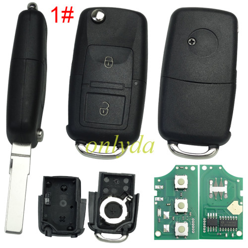 For VW remote key 434mhz with ID48 chip FCC ID: 7M3959753F,pls choose button