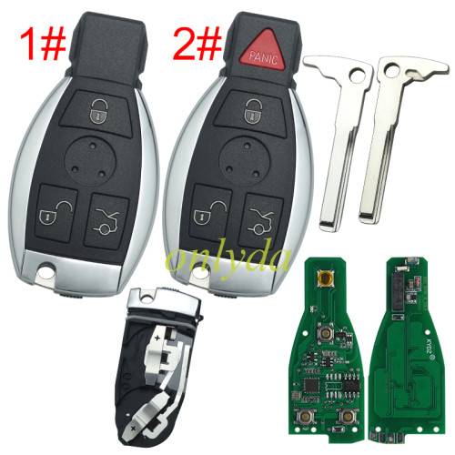 For Benz NEC remote key  with 315mhz / 434mhz  3/3+1 button , 2 battery type . please choose the key shell