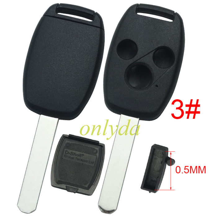 Super Stronger GTL shell  Honda upgrade remote key shell without badge（With chip slot place)