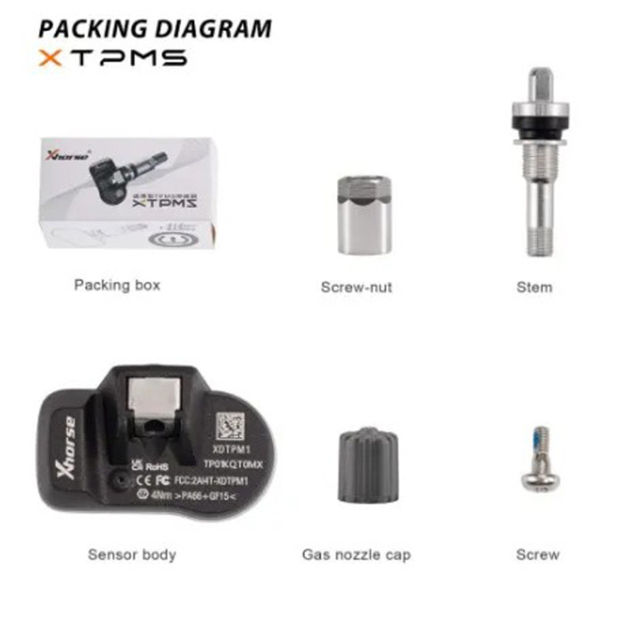 2025 Xhorse XDTPM1EN TPMS Sensor  Universal Programmable XTPMS Sensor Support 315/433Mhz Work with Key Tool Max Pro/ Key Tool MIDI