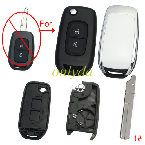For Renault  2 button remote modified  flip key shell without  badge ,with blade , pls choose blade
