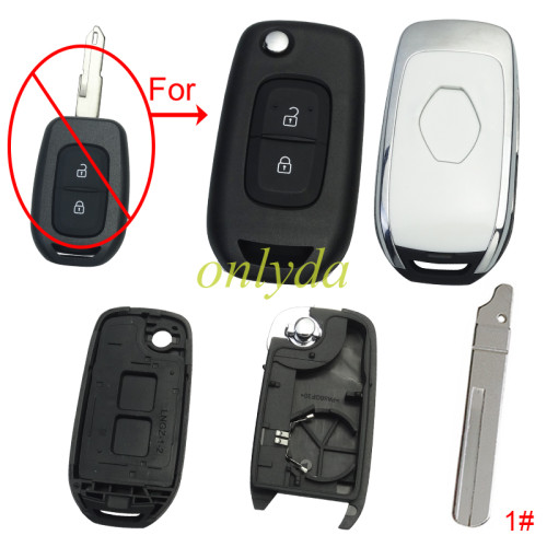 For Renault  2button remote modified  flip key shell with new renault badge ,with blade ,  pls choose  blade
