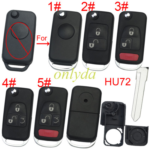 For Benz modified key shell with HU72 blade with Badge , pls choose button