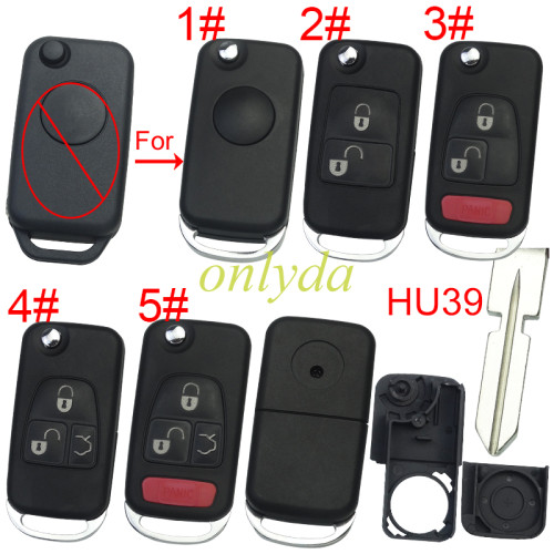 For Benz modified key shell with HU39 blade with Badge , pls choose button