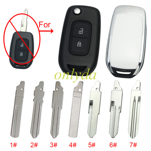 For Renault  2 button remote modified  flip key shell without  badge ,with blade , pls choose blade