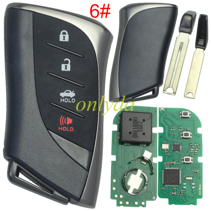 For Toyota  Remote Key 315mhz/433mhz   with 8A/H CHIP     FCC ID: HYQ14FBF  0440 # /3410#  for  lexus es200260300 LS350 ES300 NX200, pls choose button