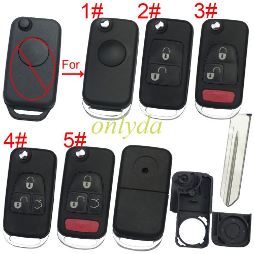 For Benz modified key shell  with Badge , pls choose button