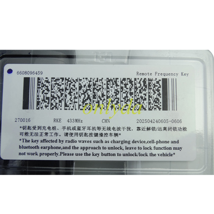 Original Remote Control Key for Geely L6 L7  3Button with ID47 Chip 433mhz, Pls choose color