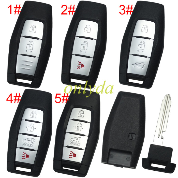 For Mitsubishi 2/2+1/3/3+1 button remote key shell with badge(please choose button )
