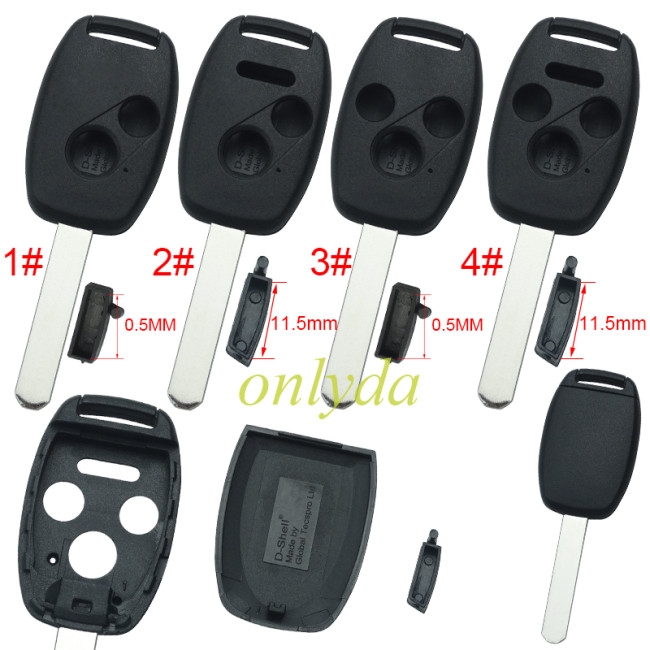 Super Stronger GTL shell Honda upgrade remote key shell without badge(With chip slot place)