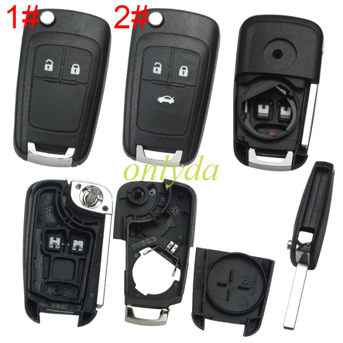 For Opel remote key shell 【with round badge place;without laser code on the side; MOQ50PCS】, blade HU100,  pls choose the button,