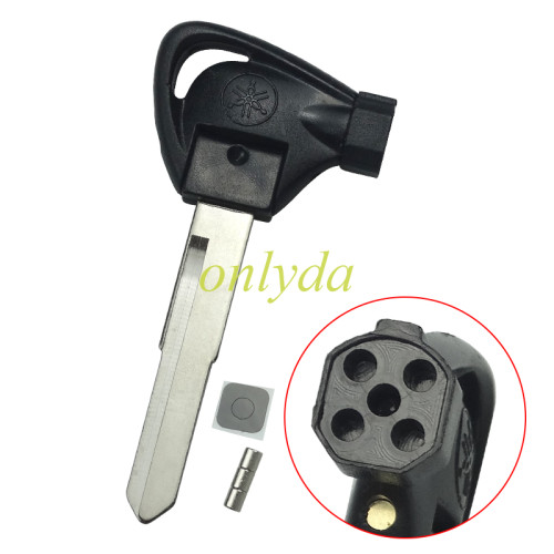 For yamaha motorcycle transponder key blank,with unremovable printed badge
