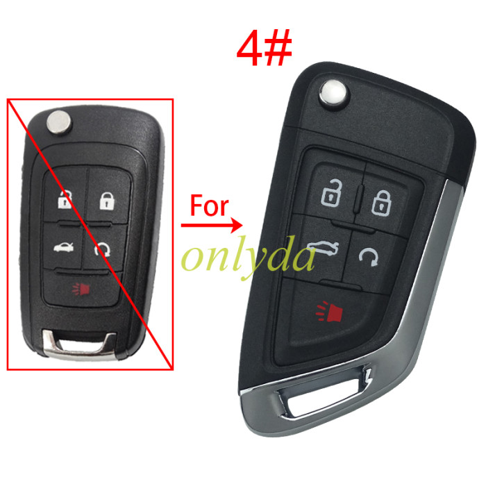For Chevrolet modified remote key shell with cross badge place, pls choose the button