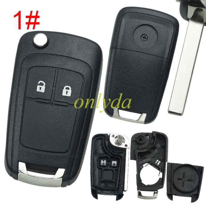 For Opel remote key shell 【with round badge place;without laser code on the side; MOQ50PCS】, blade HU100,  pls choose the button,