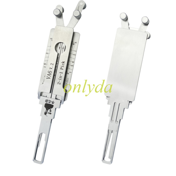 For Lishi VA6 lock pick and decoder together  2 in 1used for Renault