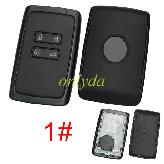 ​original Keyless For Renault  CAPTUR 2018-2023  CLIO 2018-2023 ESPACE 2018-2023 MEGANE 2018-2023 ZOE 2018-2023  Smart Card Key 4 Buttons 433MHz  HITAG AES NCF29A1M ID4A    FCC ID: KR5IK4CH-01   OEM Part Number: 285977147R  Note：the back cover is aftermarket . White Color/Black color ，​Pls choose button model