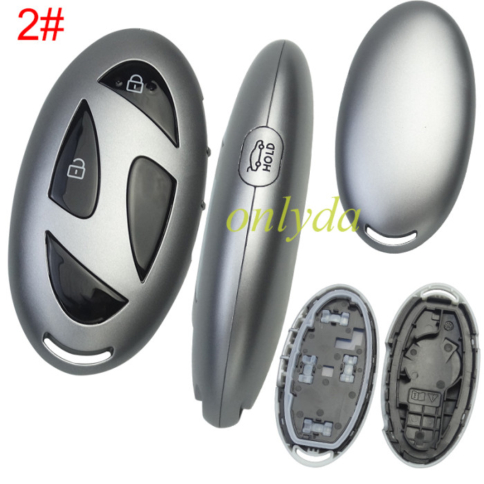 For Hyundai  remote key shell with black color button and  without  badge ， pls choose button