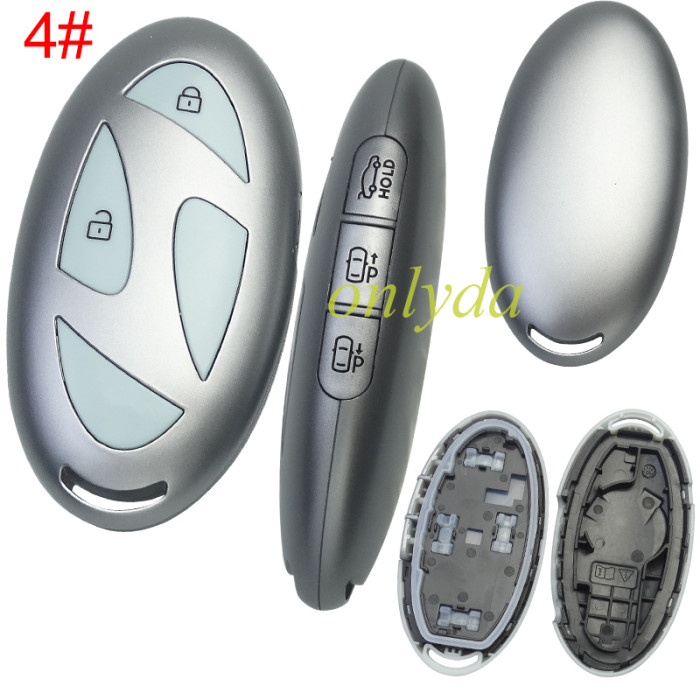 For Hyundai  remote key shell with light blue color button and  without  badge ， pls choose button
