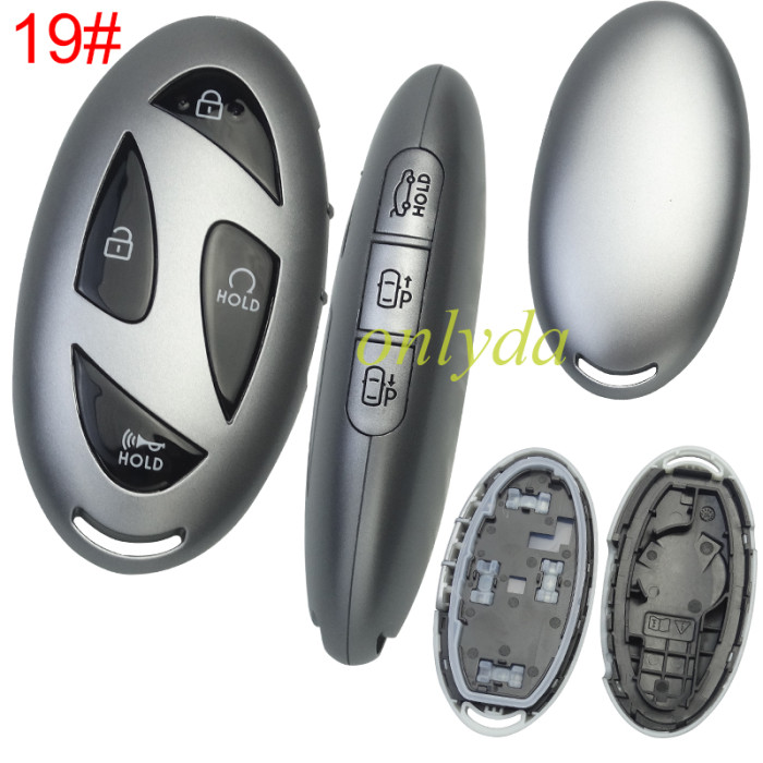 For Hyundai  remote key shell with black color button and  without  badge ， pls choose button