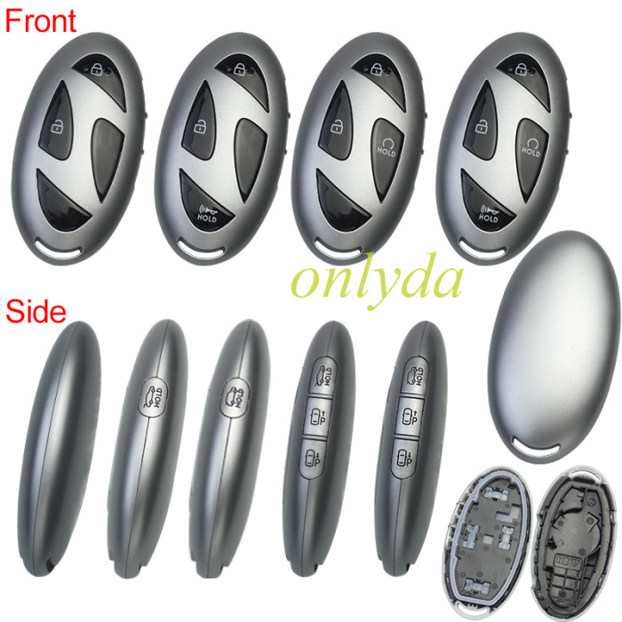 For Hyundai  remote key shell with black color button and  without  badge ， pls choose button