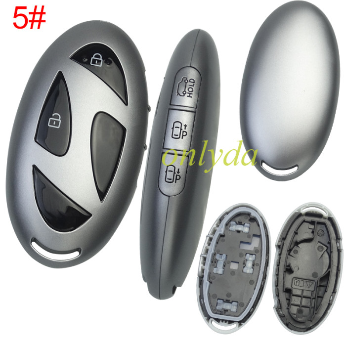For Hyundai  remote key shell with black color button and  without  badge ， pls choose button
