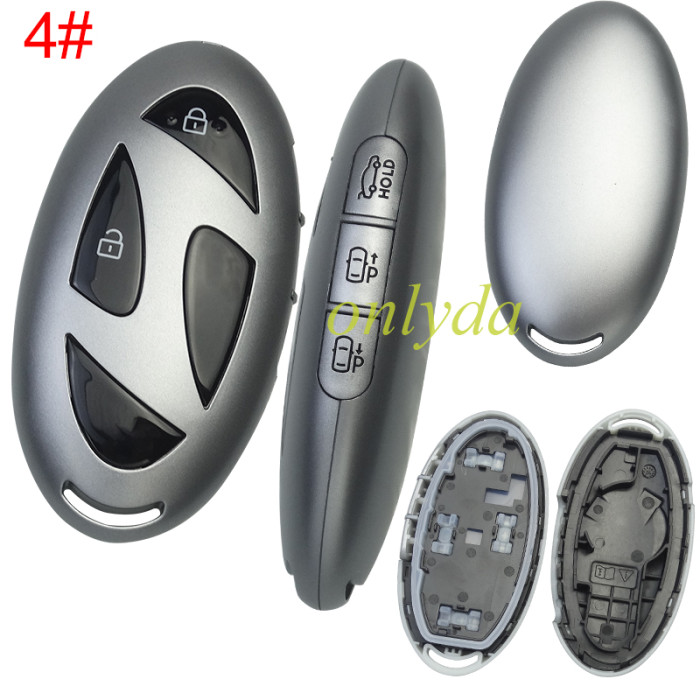 For Hyundai  remote key shell with black color button and  without  badge ， pls choose button