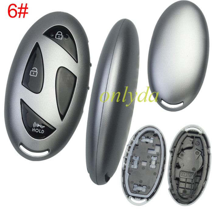 For Hyundai  remote key shell with black color button and  without  badge ， pls choose button