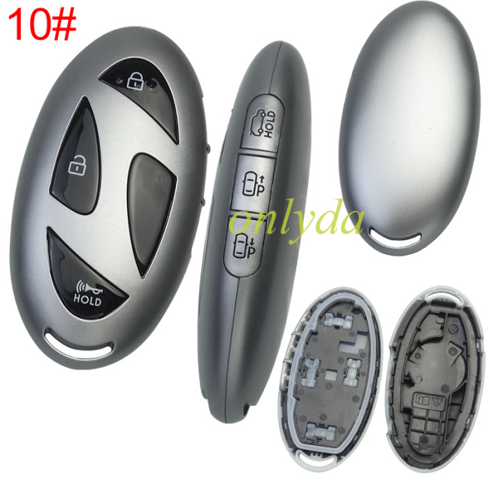 For Hyundai  remote key shell with black color button and  without  badge ， pls choose button