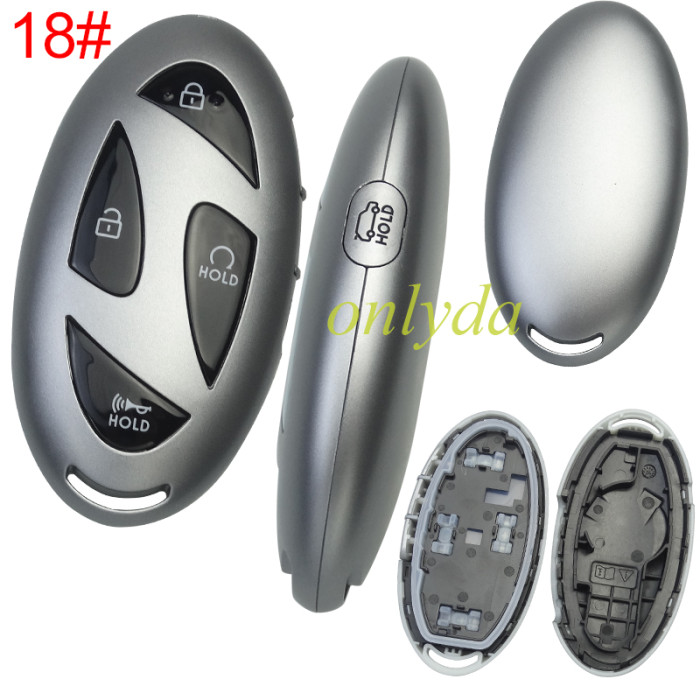 For Hyundai  remote key shell with black color button and  without  badge ， pls choose button