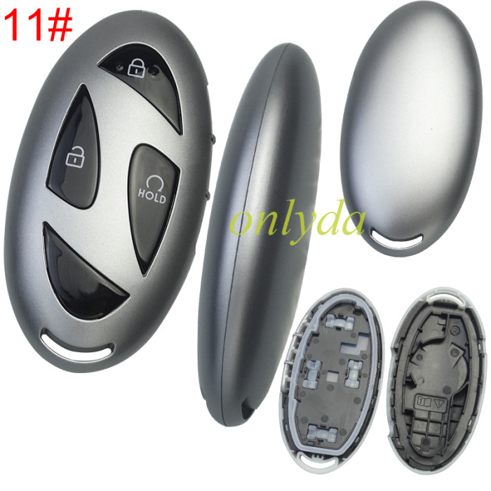 For Hyundai  remote key shell with black color button and  without  badge ， pls choose button