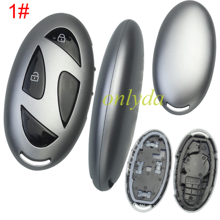 For Hyundai  remote key shell with black color button and  without  badge ， pls choose button