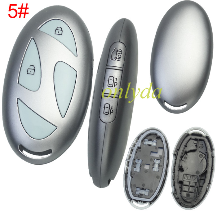For Hyundai  remote key shell with light blue color button and  without  badge ， pls choose button