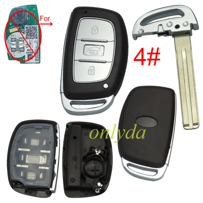 For Hyundai  remote key blank .with battery clip with badge,fit for original board , pls choose button