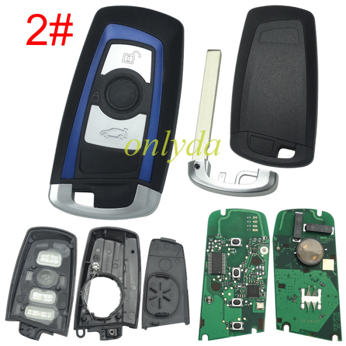 For BMW CAS4 /FEM Keyless remote key 3 Button/ 4 Button  with 49 / original PCF7953P Hitag Pro chip   KR55WK49863 with 315mhz /434mhz/868mhz/, pls choose frequency and model