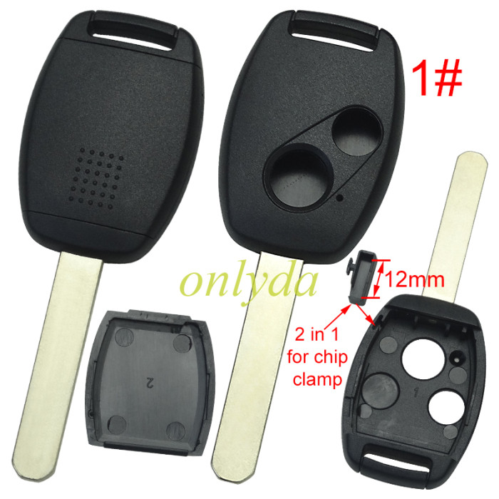 itopkey brand Honda upgrade remote key shell without badge（With chip slot place)