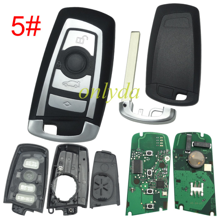 For BMW CAS4 /FEM Keyless remote key 3 Button/ 4 Button  with 49 / original PCF7953P Hitag Pro chip   KR55WK49863 with 315mhz /434mhz/868mhz/, pls choose frequency and model
