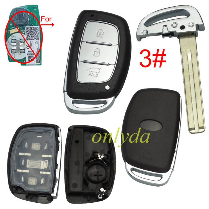 For Hyundai  remote key blank .with battery clip with badge,fit for original board , pls choose button
