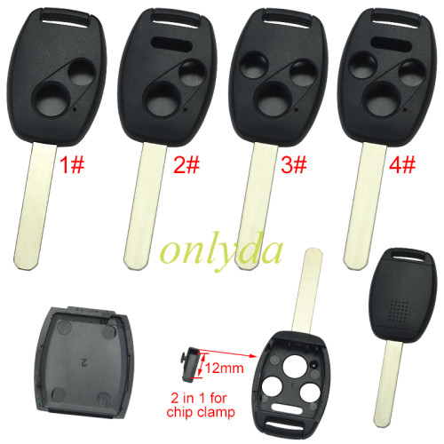 itopkey brand Honda upgrade remote key shell without badge（With chip slot place)